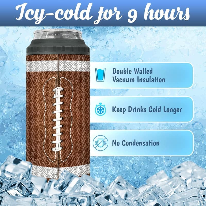 Football Insulated Tumbler - 4-in-1 Stainless Steel Mug