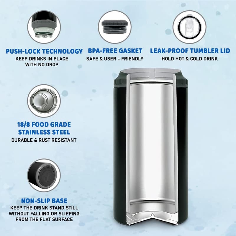 Football Insulated Tumbler - 4-in-1 Stainless Steel Mug