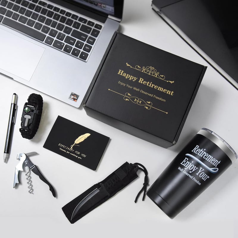 Retirement Gift Box for Men - Outdoor Equipment Set with Cups