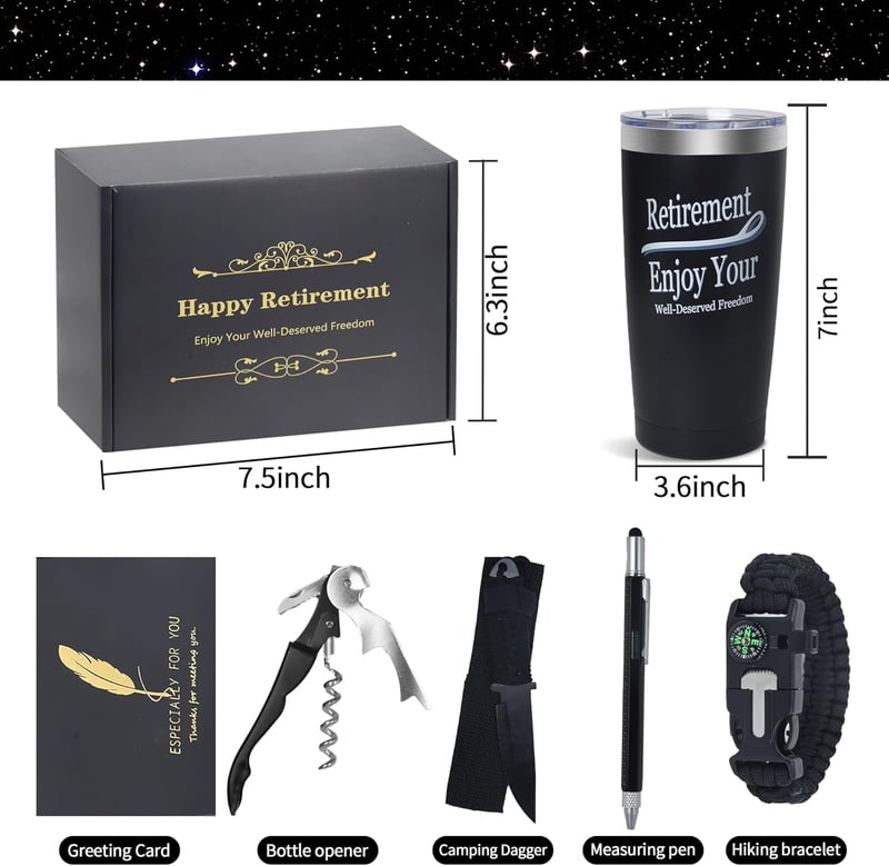 Retirement Gift Box for Men - Outdoor Equipment Set with Cups