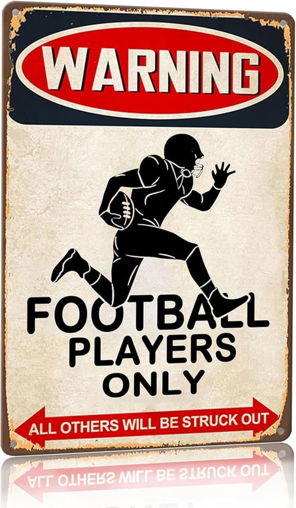 Easter Football Tin Sign for Boys Room Decor - 8x12 Inch