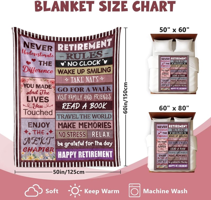 Happy Retirement Blanket for Women – 50