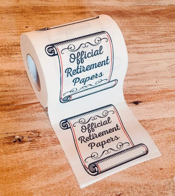 Funny Retirement Toilet Paper Gift for Men and Women