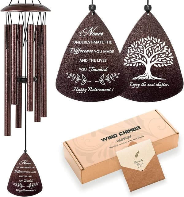 Happy Retirement Wind Chimes Gift for Women and Men