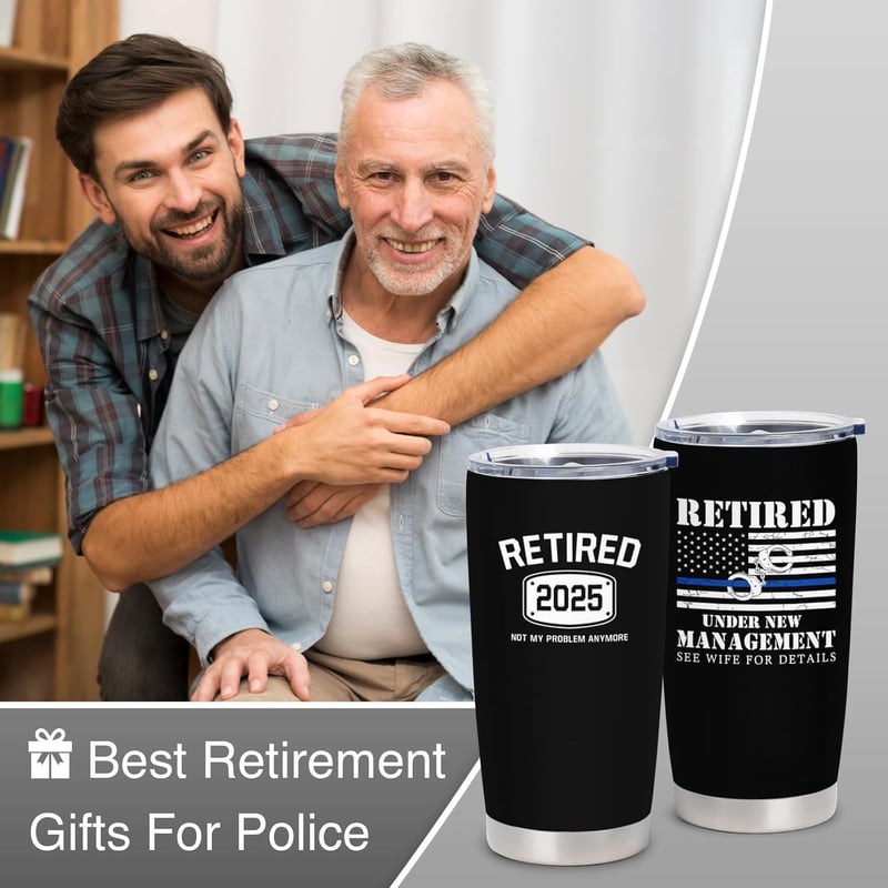 Police Retirement - 20oz Stainless Steel Tumbler for Men