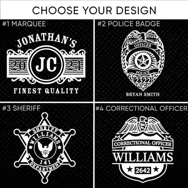Personalized Liquor Decanter Set with Colchester Glasses for Police Officers