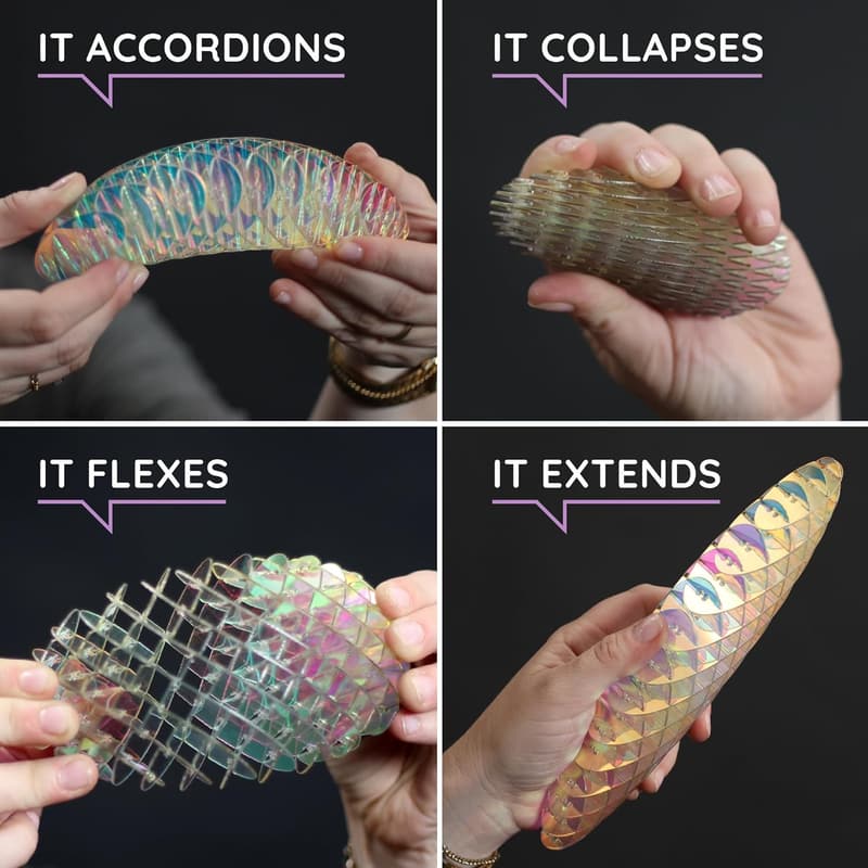 Quiet Unicorn Fidget Worm Toy for Kids and Adults