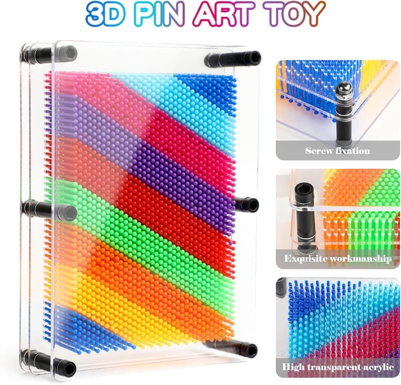 3D Pin Art Board Toy for Kids - Sensory Birthday Gift