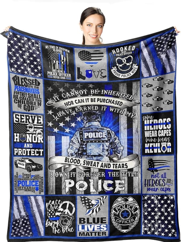 Thin Blue Line Blanket - Police Retirement & Graduation Gift