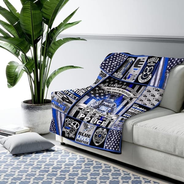 Thin Blue Line Blanket - Police Retirement & Graduation Gift