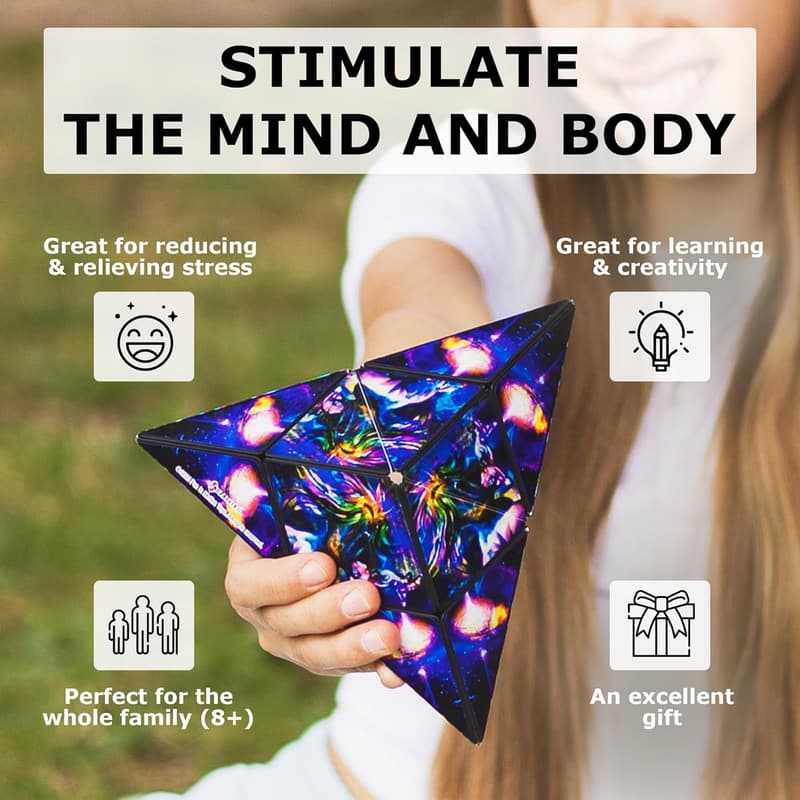 SHASHIBO Cosmic Surfer Magnetic Fidget Cube - 70+ Transformations