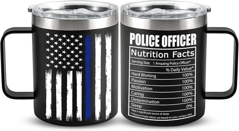 Thin Blue Line Stainless Steel Coffee Mug for Police Officers