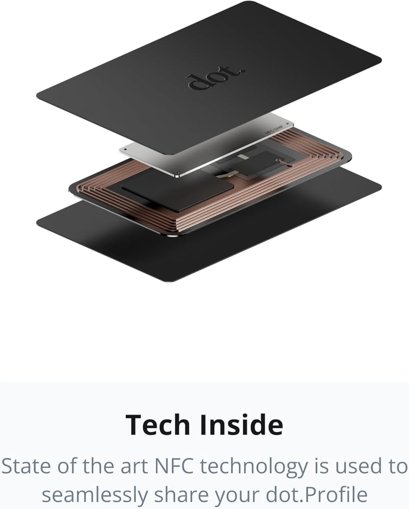 Digital Business Card - Tap to Share - Black for iPhone & Android