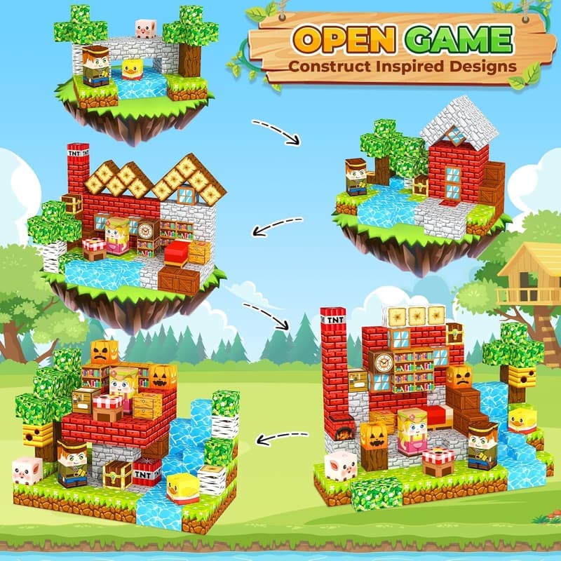 Magnetic Building Blocks for Kids - STEM Sensory Toy Gift