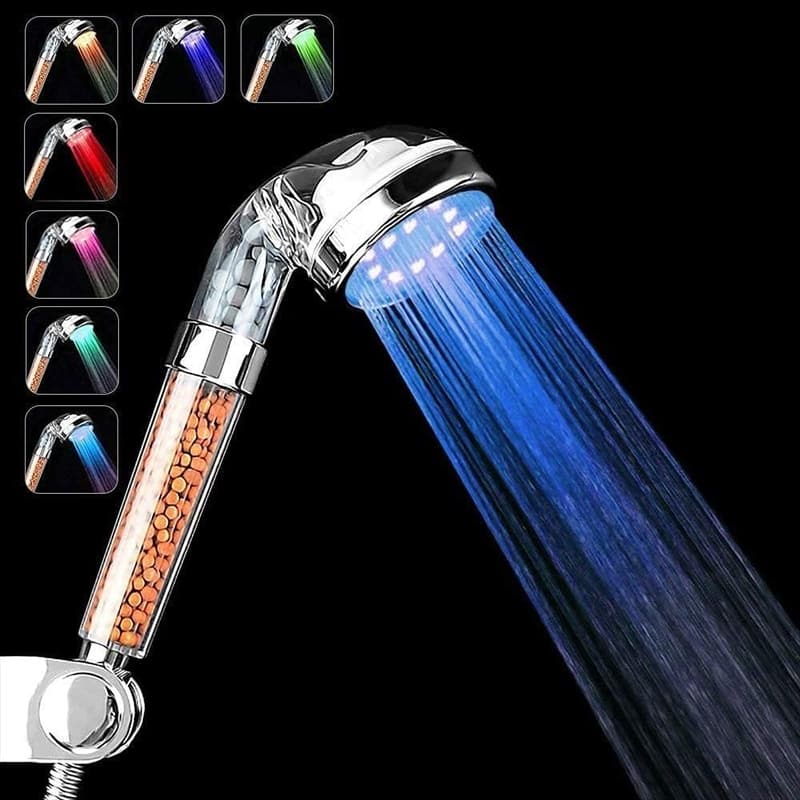High-Pressure LED Handheld Shower Head for Dry Skin and Hair Loss