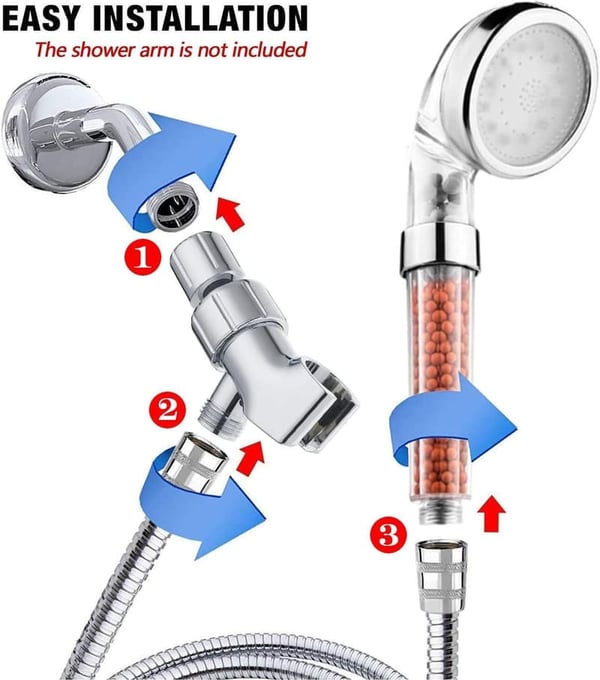 High-Pressure LED Handheld Shower Head for Dry Skin and Hair Loss