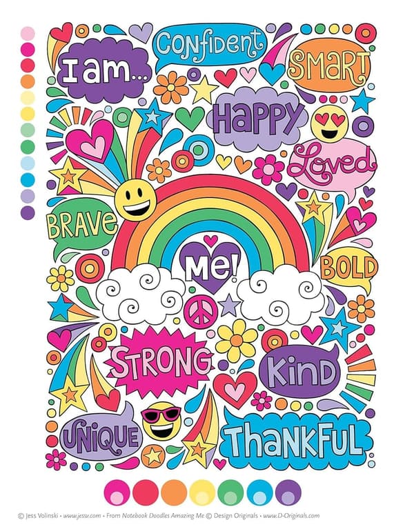 Empowering Tween Coloring Book: 32 Inspiring Designs