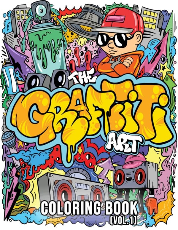 Graffiti Art Coloring Book for Adults & Teens - 40 Original Designs