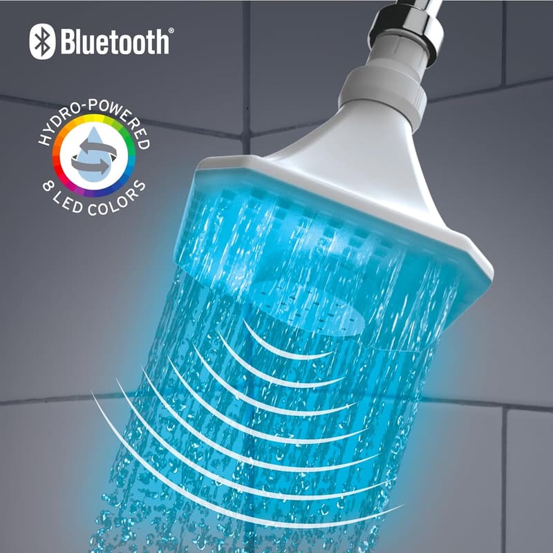 Waterproof Bluetooth Shower Speaker with Color-Changing LED Lights
