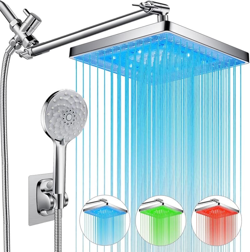 8'' Dual Rain Shower Head with High-Pressure Handheld Combo
