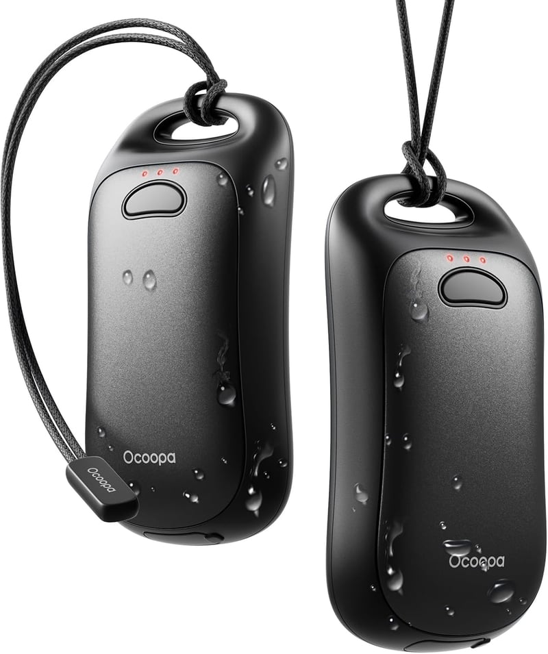Rechargeable Hand Warmers 2-Pack - Ergonomic & Water-Resistant
