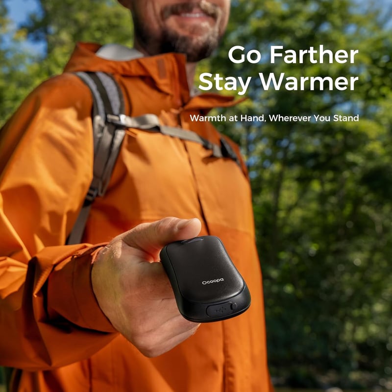Rechargeable Hand Warmers 2-Pack - Ergonomic & Water-Resistant