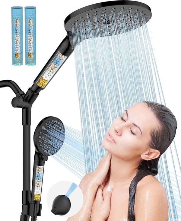 High Pressure 15-Mode Handheld Shower Head Combo Set