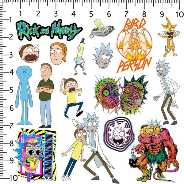 Rick and Morty Die Cut Vinyl Sticker Pack - Set of 50