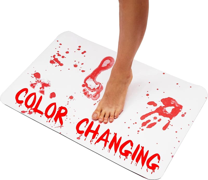 Halloween Color Changing Horror Bath Mat with Footprint Design