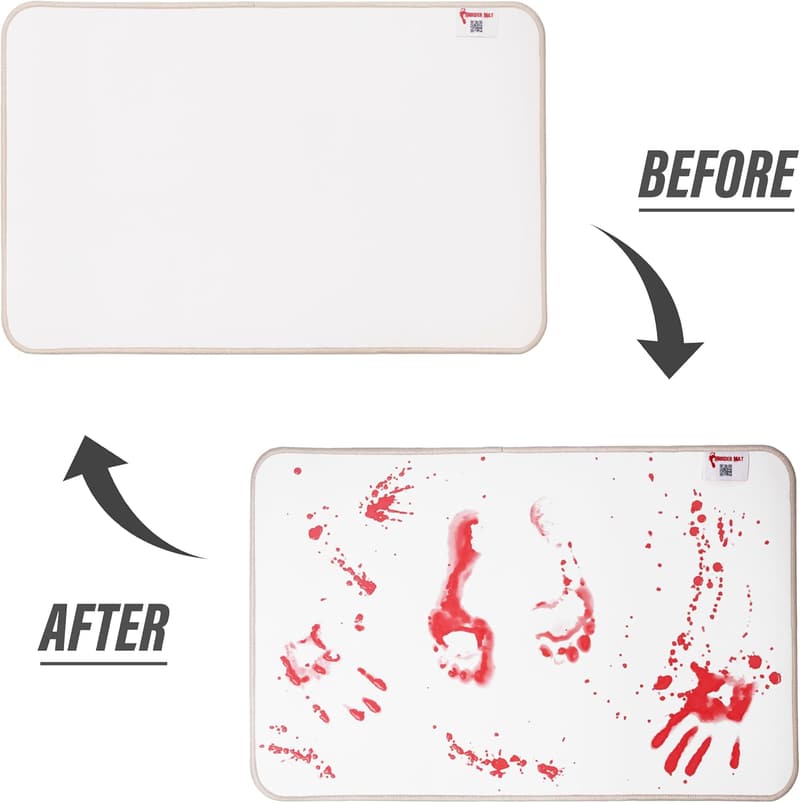 Halloween Color Changing Horror Bath Mat with Footprint Design