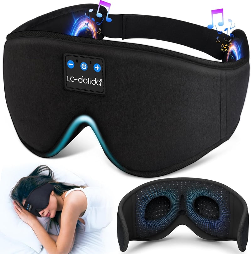 Bluetooth Sleep Mask with Wireless Headphones for Side Sleepers