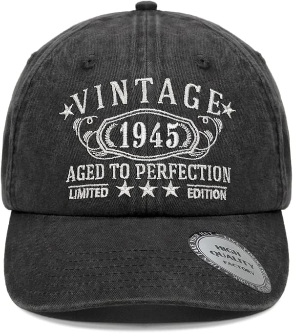 Vintage Personalized Hat for 30th-100th Birthdays