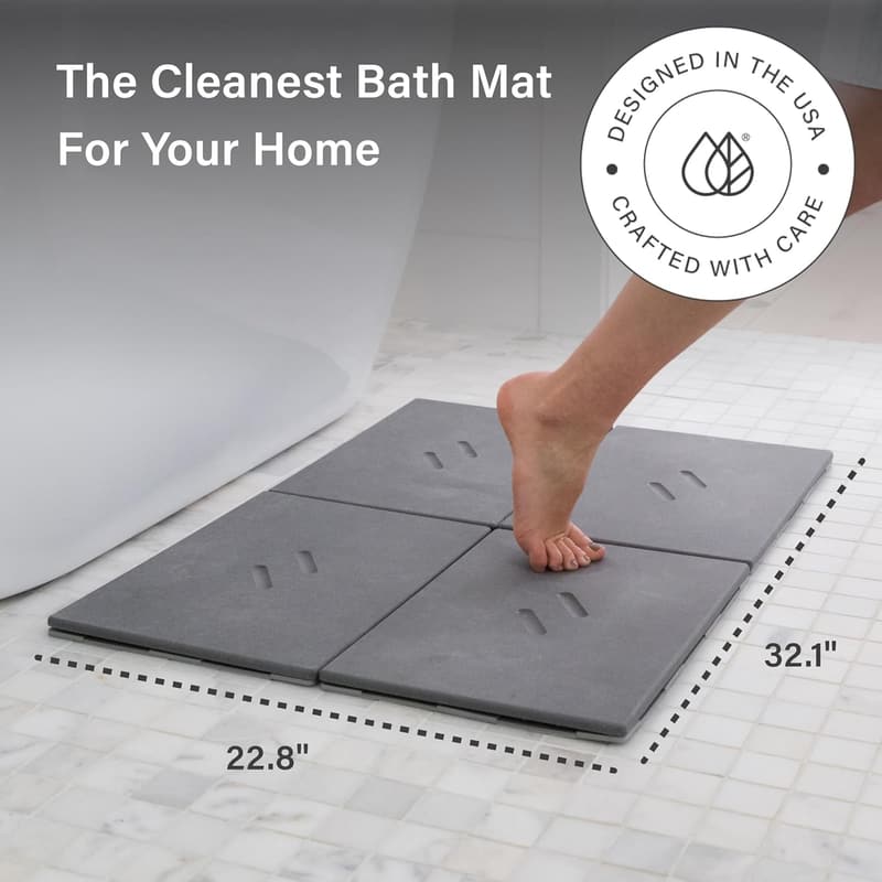Large Slate Bath Mat – Quick-Drying, Non-Slip & Customizable
