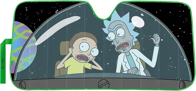 Rick and Morty Accordion Sunshade - Silver Adjustable Shade