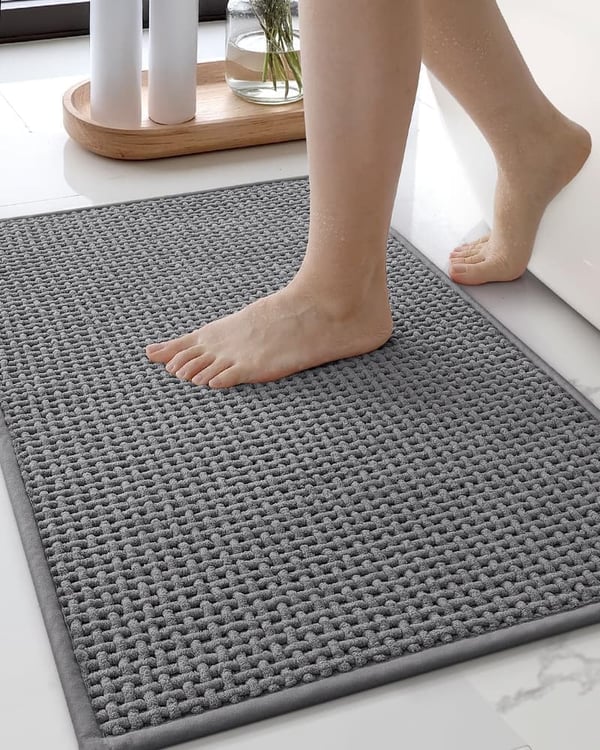 Chenille Bath Mats - Non-Slip, Absorbent, Quick Dry, 17