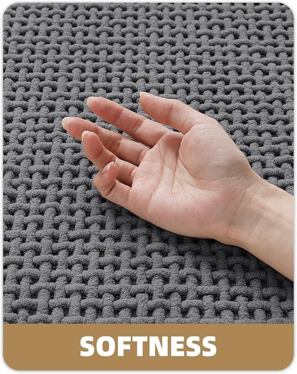 Chenille Bath Mats - Non-Slip, Absorbent, Quick Dry, 17