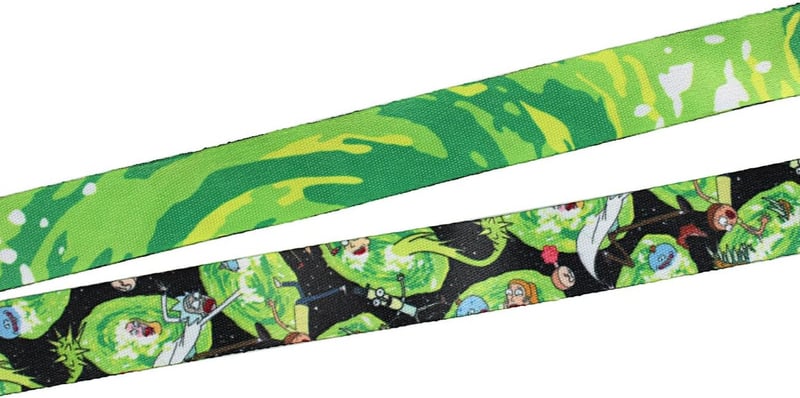 Rick and Morty Lanyard with ID Holder and Portal Gun Charm