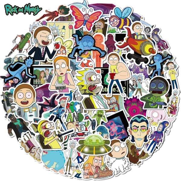 Rick and Morty Waterproof Sticker Pack - 50 Anime Decals
