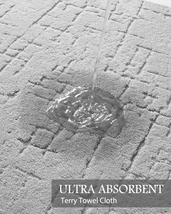 Super Absorbent Bath Mat with Rubber Backing - Quick Dry Floor Rug