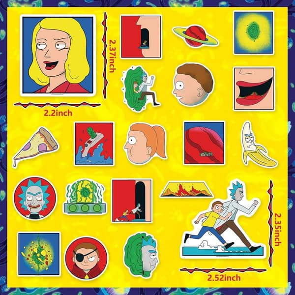 Rick and Morty Waterproof Vinyl Stickers - 50PCS Decal Set