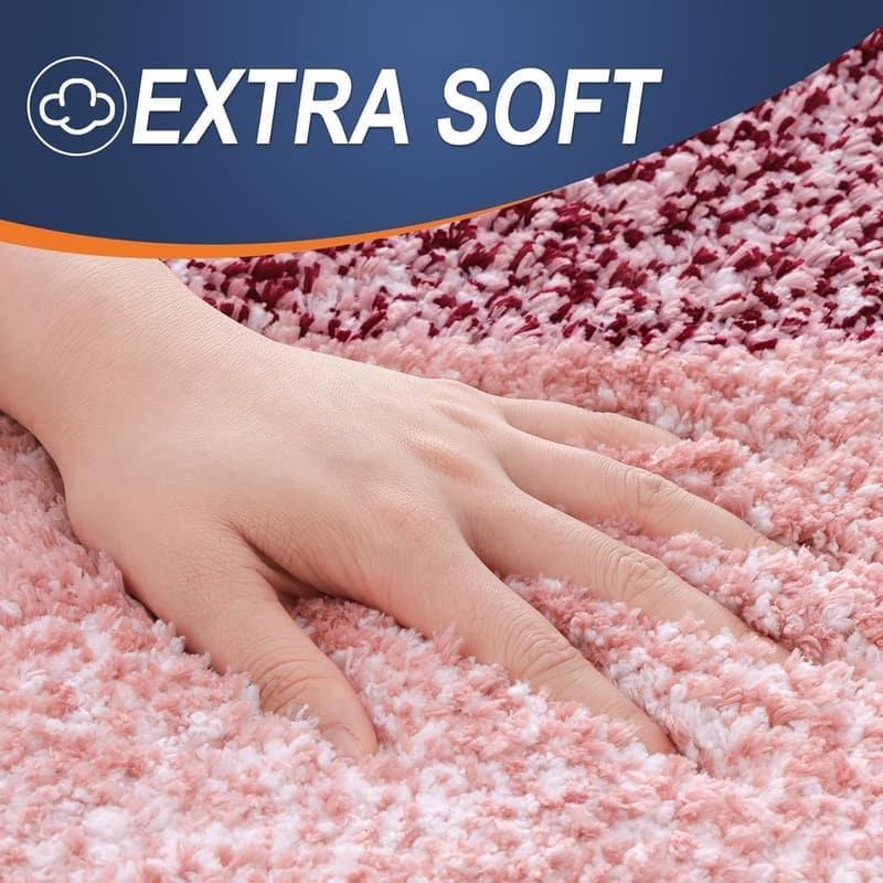 Extra Soft Microfiber Bath Rugs - Red, 30x20, Quick Dry & Machine Washable