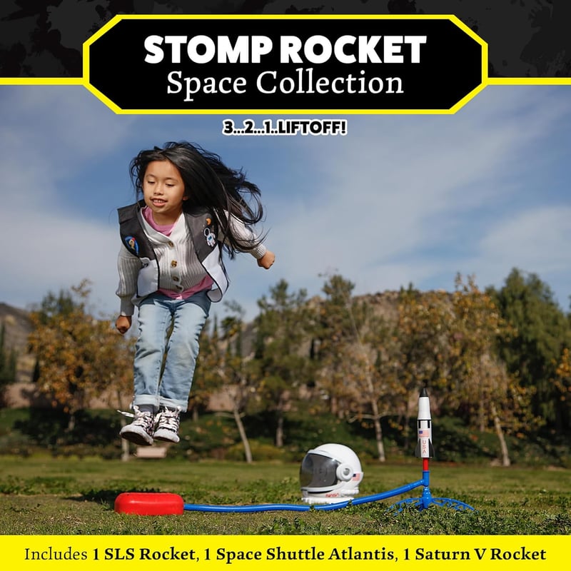 STEM Rocket Launcher for Kids – 3 Foam NASA Rockets