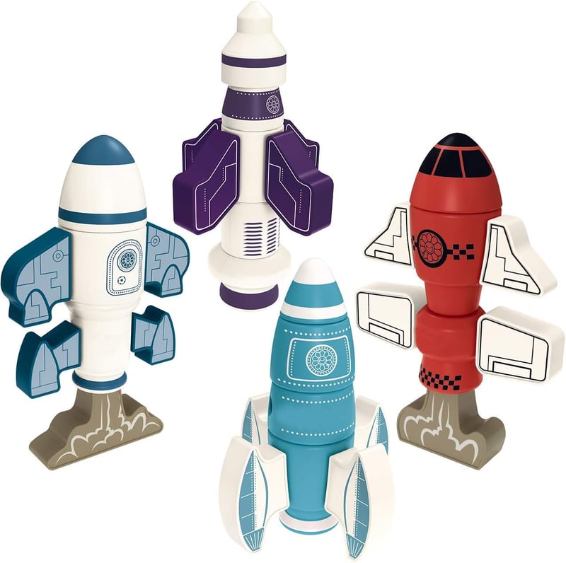 STEM Magnetic Rocket Building Set for Kids Ages 3-6