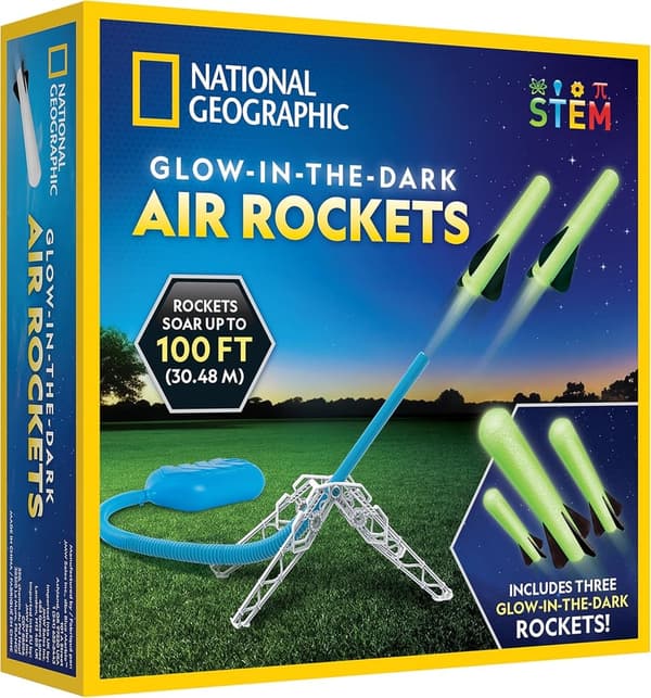 Glow-in-the-Dark Air Rocket Launcher for Kids Ages 8-12