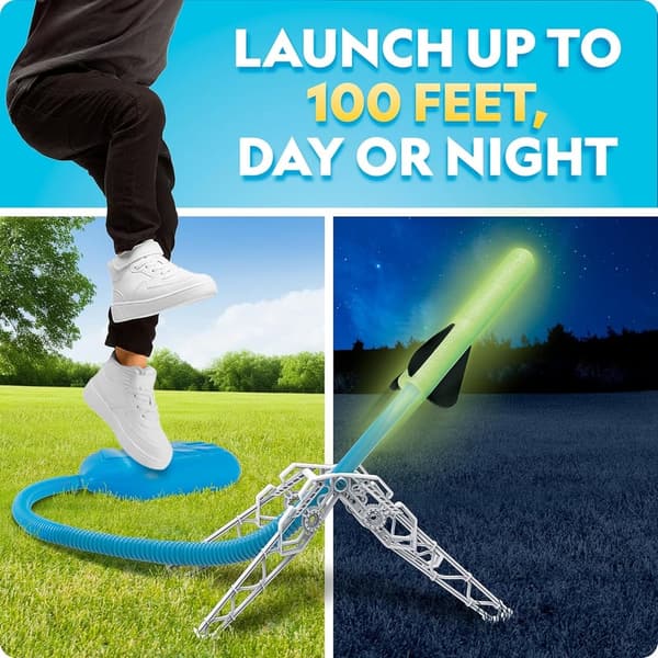 Glow-in-the-Dark Air Rocket Launcher for Kids Ages 8-12