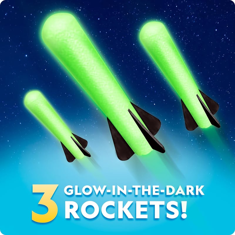 Glow-in-the-Dark Air Rocket Launcher for Kids Ages 8-12