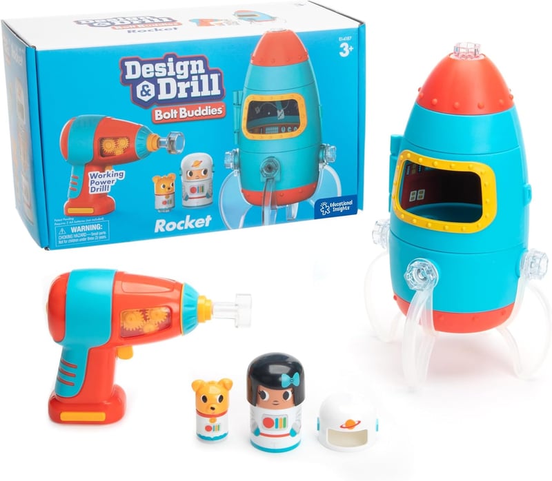 STEM Take-Apart Rocket Toy with Electric Drill for Kids