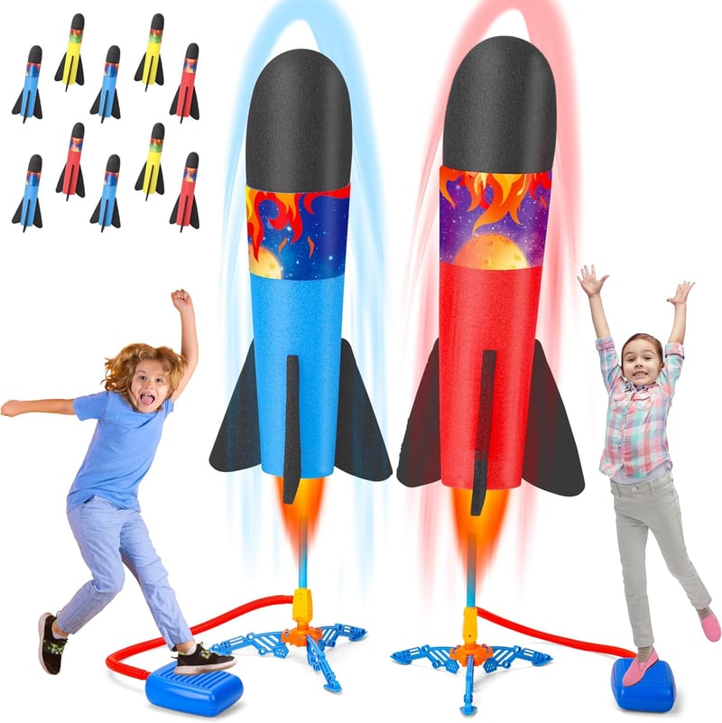 Outdoor Foam Rocket Launcher Set for Kids – Fun Birthday Gift (2 Pack)