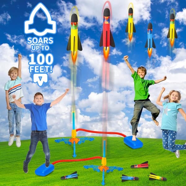 Outdoor Foam Rocket Launcher Set for Kids – Fun Birthday Gift (2 Pack)