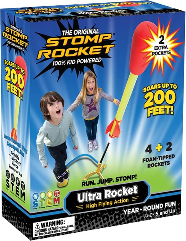 Outdoor Fun Stomp Rocket Launcher Set for Kids - 6 Rockets